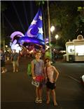 Julia and Megan and the Big Sorceror Mickey Hat