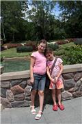 Julia and Megan at the gardens near Le Cellier