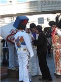 A Trio of Elvis and a walking "Welcome to Las Vegas" sign