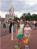 Julia and Megan in front of the castle