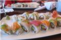 My Rainbow Roll and the Philadelphia Roll I split with Julia