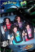 Megan's first ever ride on Rock n Roller Coaster