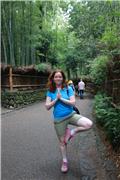 Yoga tree pose in Bamboo Forest