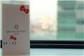 Hello Kitty hotel room: Key packet on windowsill