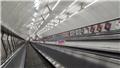 Escalators to tube at Leicester Square