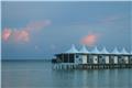 Over water bungalows sunset