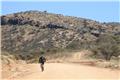 Bicyclist on a Namibian road