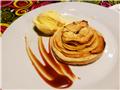 Apple tart with ice cream