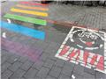 Rainbow crossing on Beach St