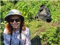 With a gorilla (who refused to look at the camera)